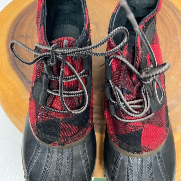 Sorel Red Buffalo Check Plaid Out and About Duck Boots - Picture 5 of 10